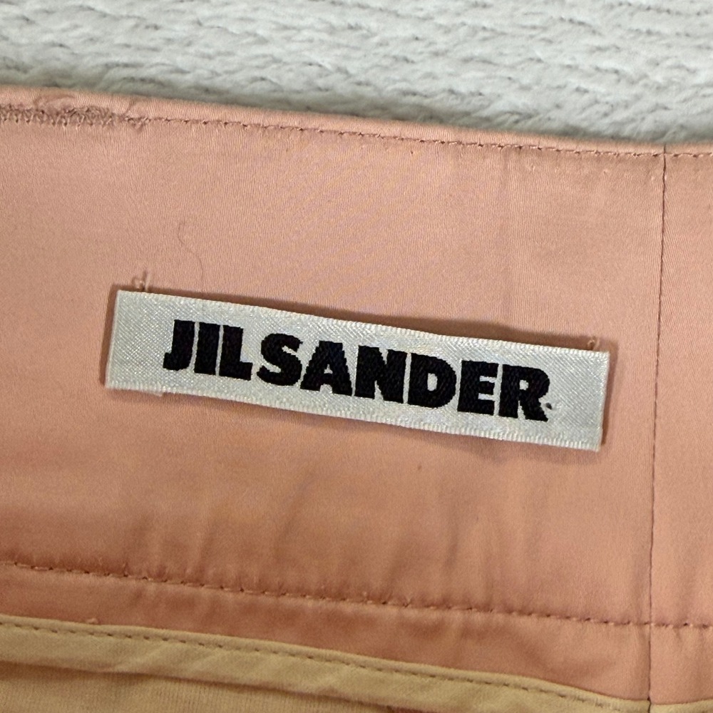 Jil Sander Womens Peach Pink Cotton Stretch Straight Leg Trousers Size 42 Italy - Picture 2 of 11